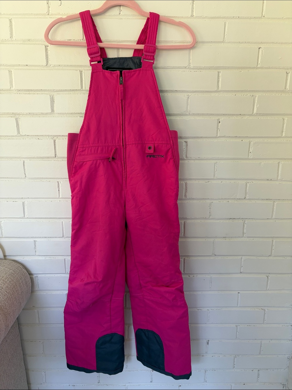 Arctix Girls Bright Magenta Ski Bib Overalls size small 7/8